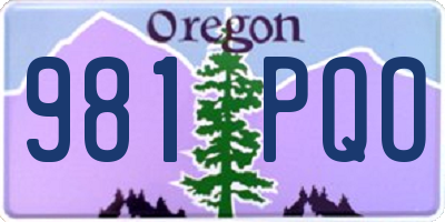 OR license plate 981PQO