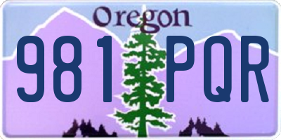 OR license plate 981PQR