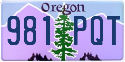 OR license plate 981PQT