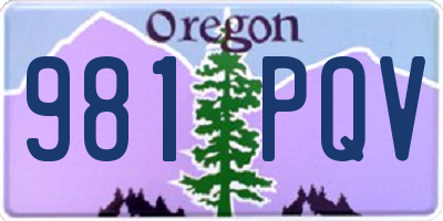 OR license plate 981PQV