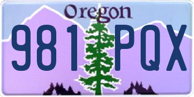 OR license plate 981PQX