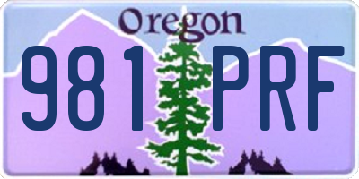 OR license plate 981PRF