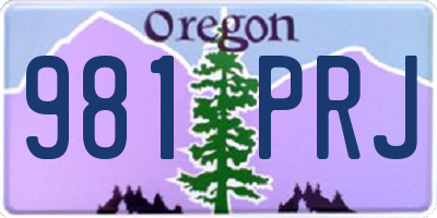 OR license plate 981PRJ