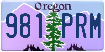 OR license plate 981PRM