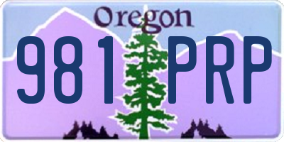 OR license plate 981PRP
