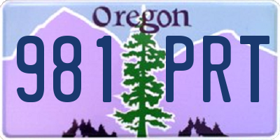 OR license plate 981PRT
