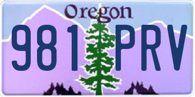 OR license plate 981PRV