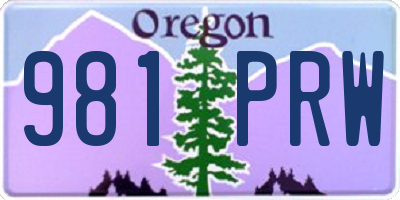 OR license plate 981PRW