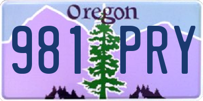 OR license plate 981PRY