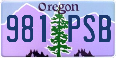 OR license plate 981PSB