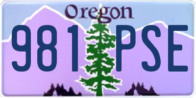 OR license plate 981PSE