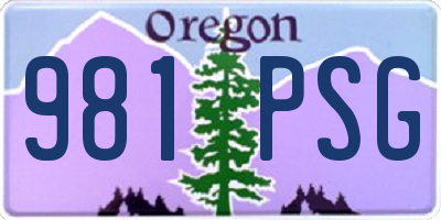 OR license plate 981PSG