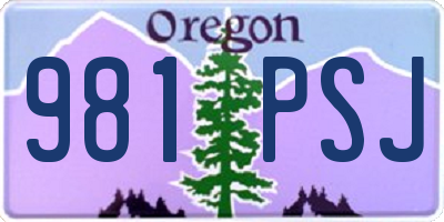 OR license plate 981PSJ