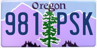 OR license plate 981PSK