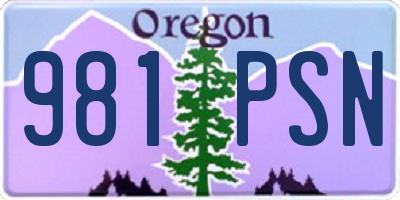 OR license plate 981PSN