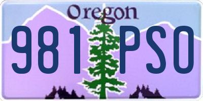 OR license plate 981PSO