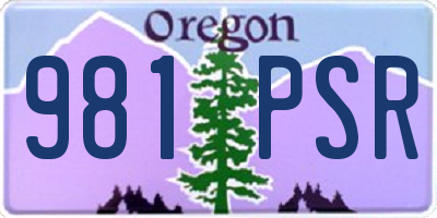 OR license plate 981PSR