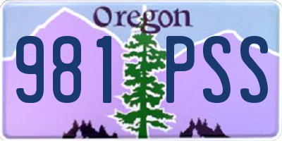 OR license plate 981PSS