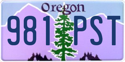 OR license plate 981PST