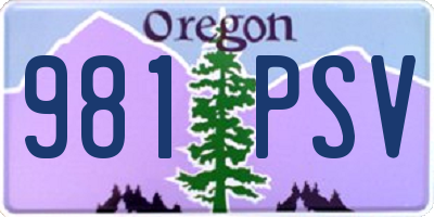 OR license plate 981PSV