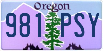 OR license plate 981PSY