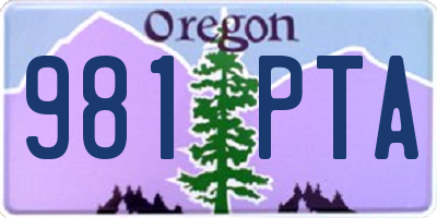 OR license plate 981PTA