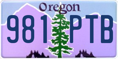 OR license plate 981PTB