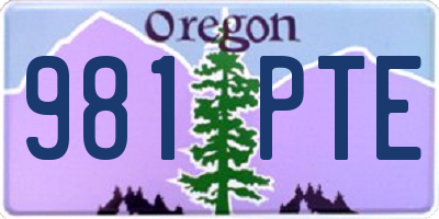 OR license plate 981PTE