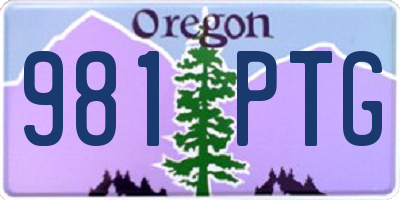 OR license plate 981PTG