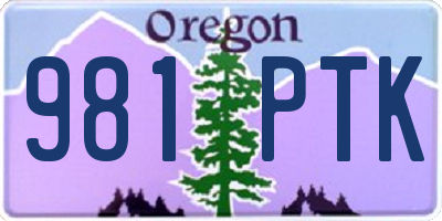 OR license plate 981PTK