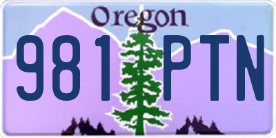 OR license plate 981PTN