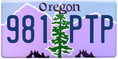 OR license plate 981PTP