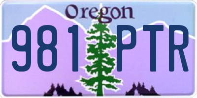 OR license plate 981PTR