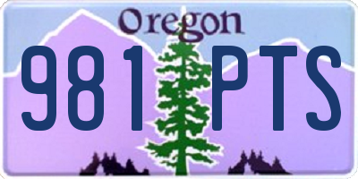 OR license plate 981PTS