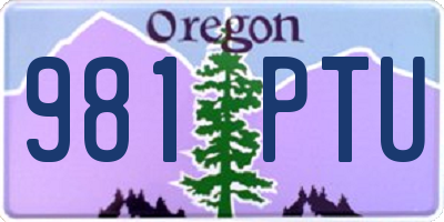 OR license plate 981PTU