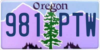 OR license plate 981PTW