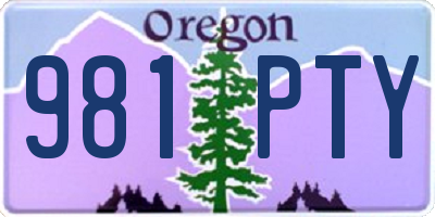 OR license plate 981PTY