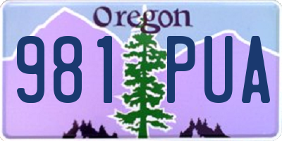 OR license plate 981PUA