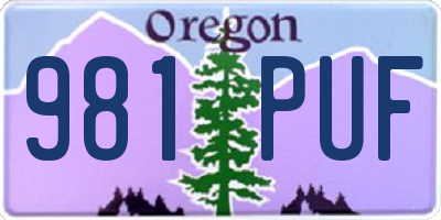 OR license plate 981PUF