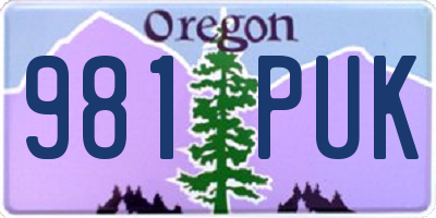 OR license plate 981PUK