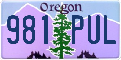 OR license plate 981PUL