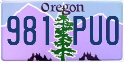 OR license plate 981PUO