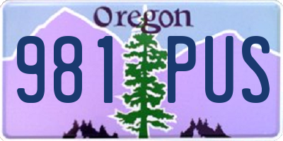 OR license plate 981PUS