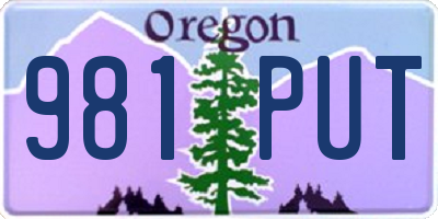 OR license plate 981PUT
