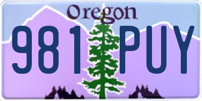 OR license plate 981PUY