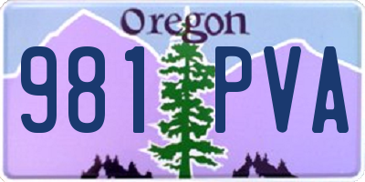 OR license plate 981PVA
