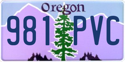 OR license plate 981PVC