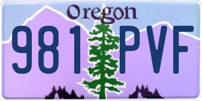 OR license plate 981PVF