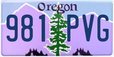 OR license plate 981PVG