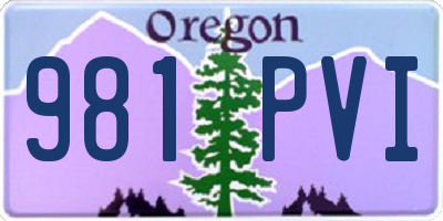 OR license plate 981PVI